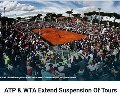 ATP、WTA发布联合声明 2020网球赛季暂推迟至6月7日